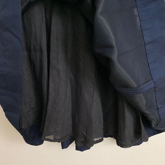 Vintage 50s Navy Belted Party Dress Cocktail Fitted Size XSmall Rockabilly - Picture 6 of 9